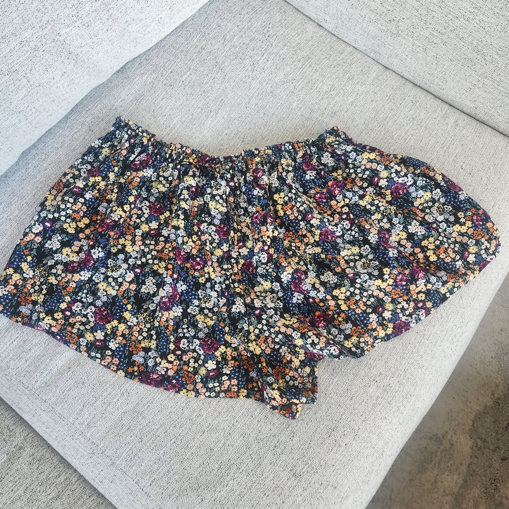 Forever 21 Floral Print Shorts Skort- Black, White, Pink, Orange, Yellow, Purple